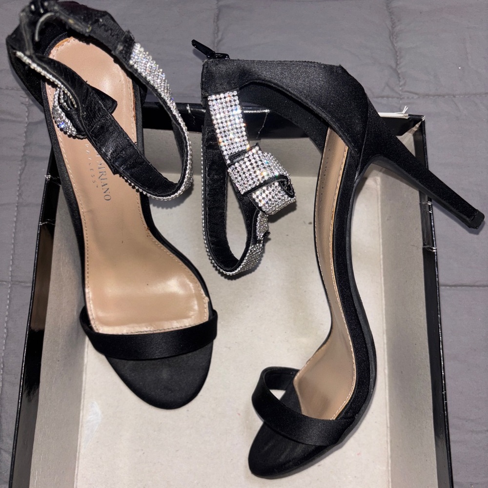 Christian Siriano Black and Silver Stiletto Heels